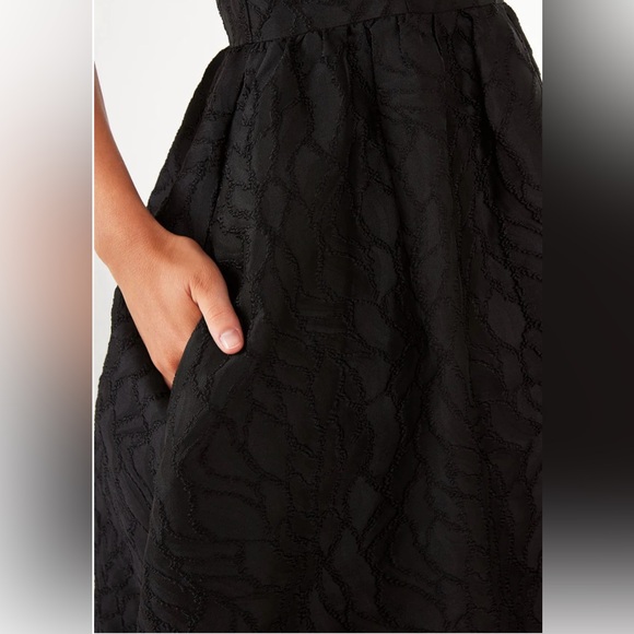 New Abbey Glass Victoria Black Textured Satin Jacquard Dress size Small - Picture 4 of 16